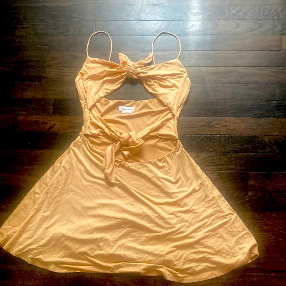 Lovers and friends beige slip on dress with front cut out